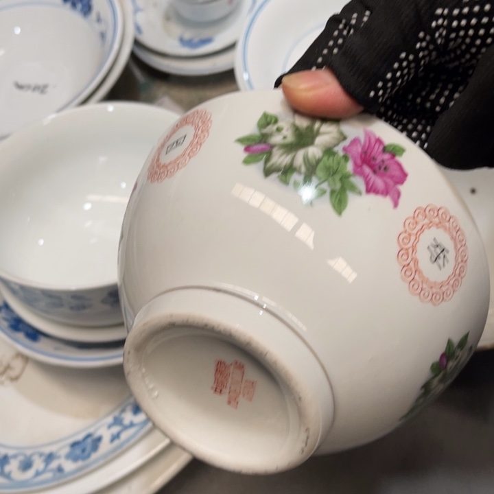 醴陵高温釉上印花老瓷微瑕6寸