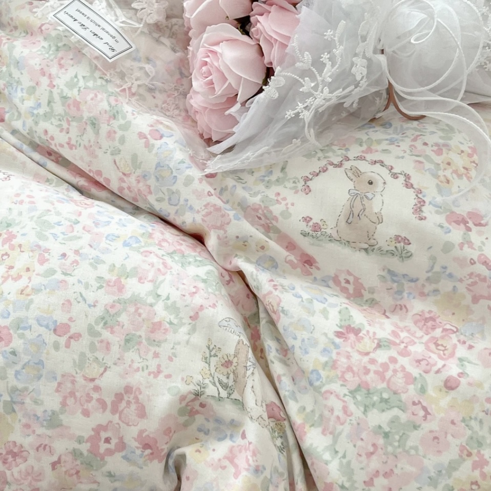 【樱花粉兔夏凉被】150四季柔软透气夏被空调被