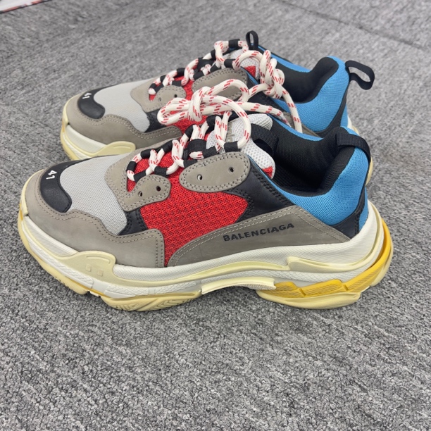 99新 Balenciaga/巴黎世家 41码 巴黎世家 灰红蓝 老爹鞋