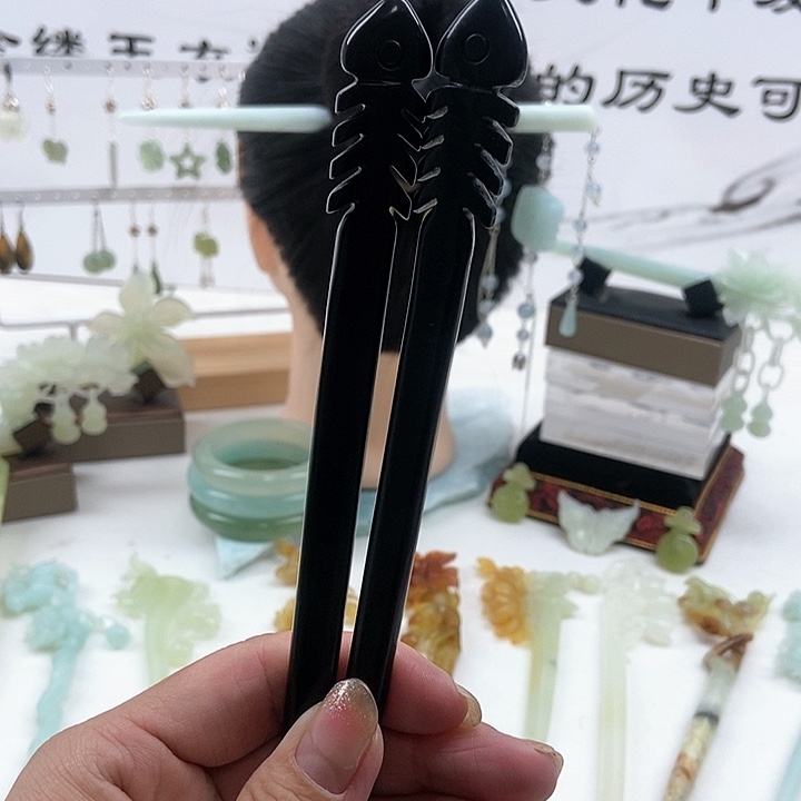 蛇纹石玉合金发簪