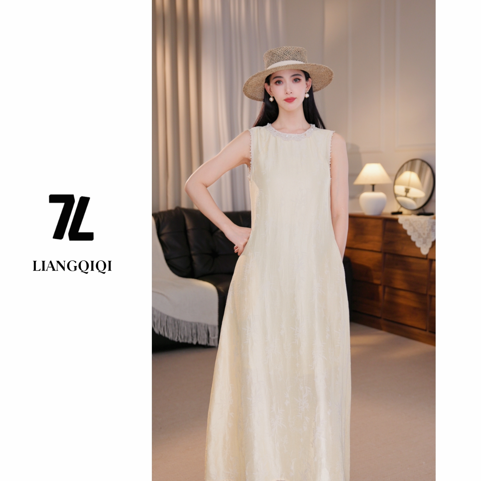 高级2025新款背心连衣裙法式显瘦气质长裙夏季无袖裙子2621