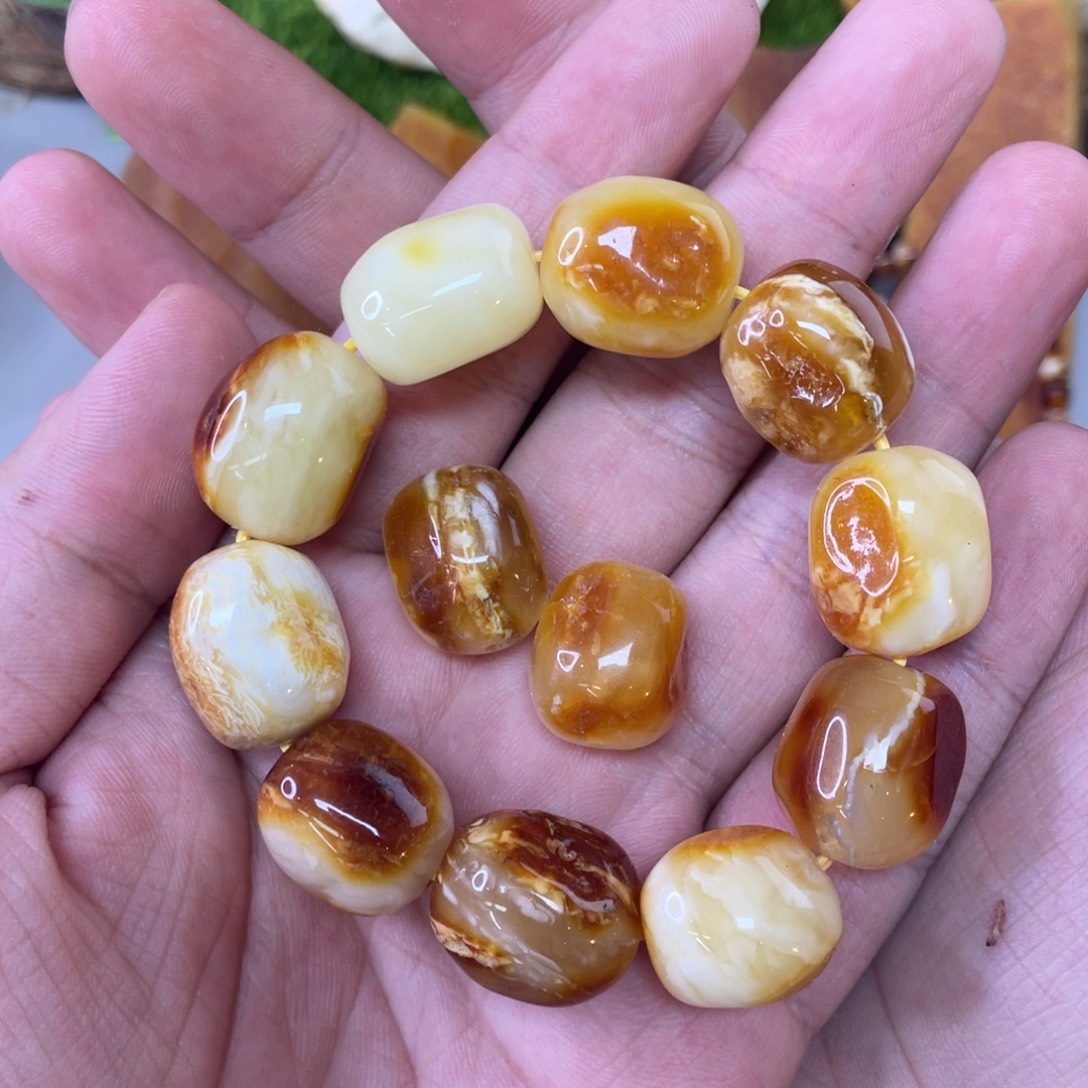 定制琥珀天然琥珀随型珠手串