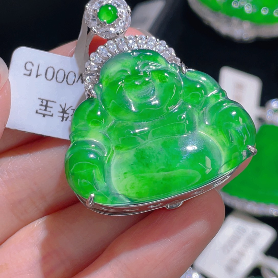 翡翠吊坠(不含链)银S925镶嵌