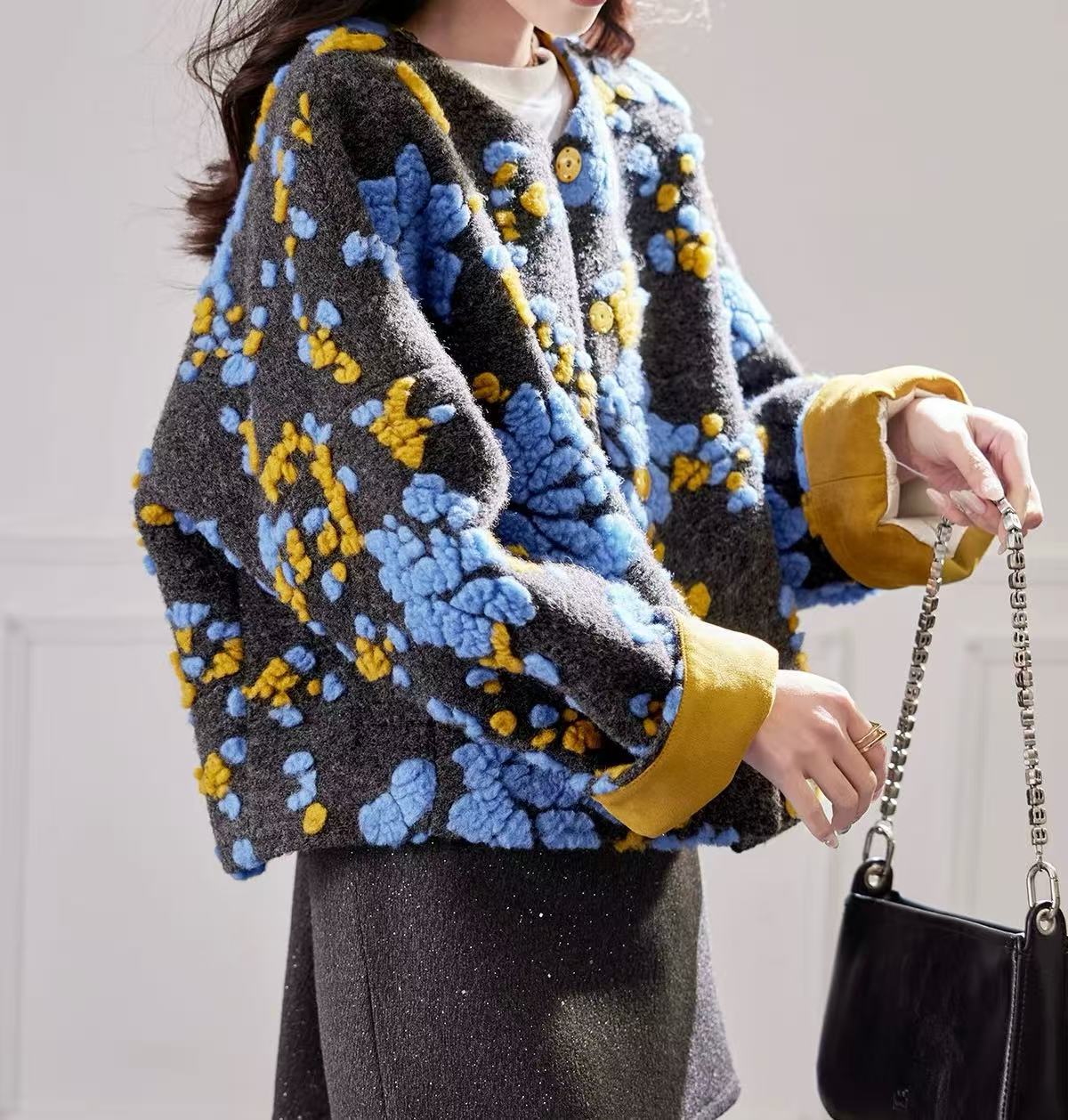 花海--早秋新款百搭中式气质上衣女外套时尚休闲轻奢外套