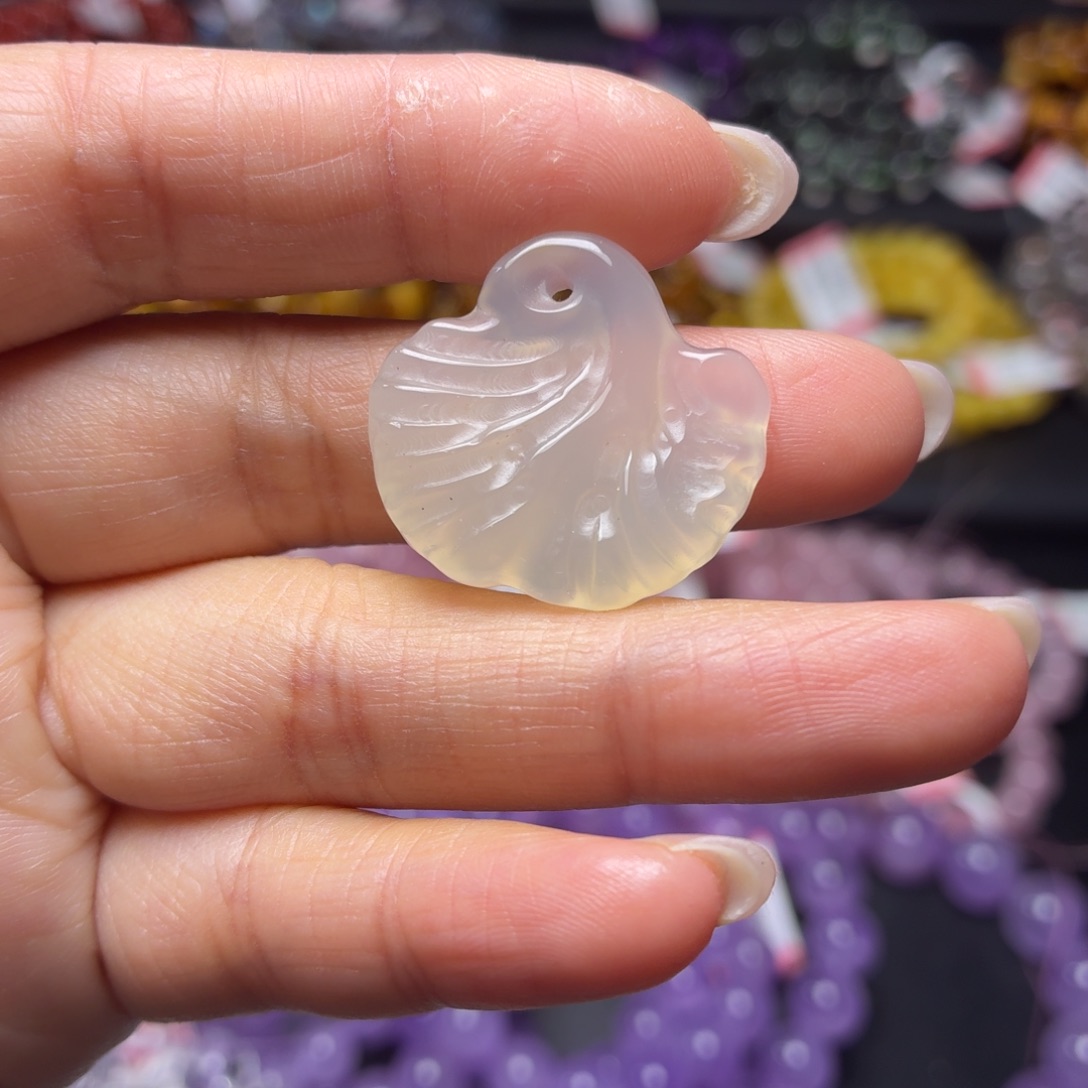 玛瑙/玉髓合金珠宝半成品天然白玉髓配件