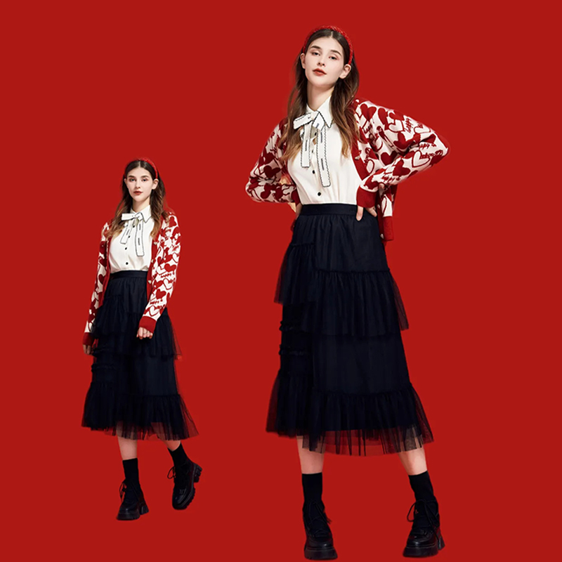 【M美】垂感复古不规则显瘦半身裙2025冬季新款撤柜女装