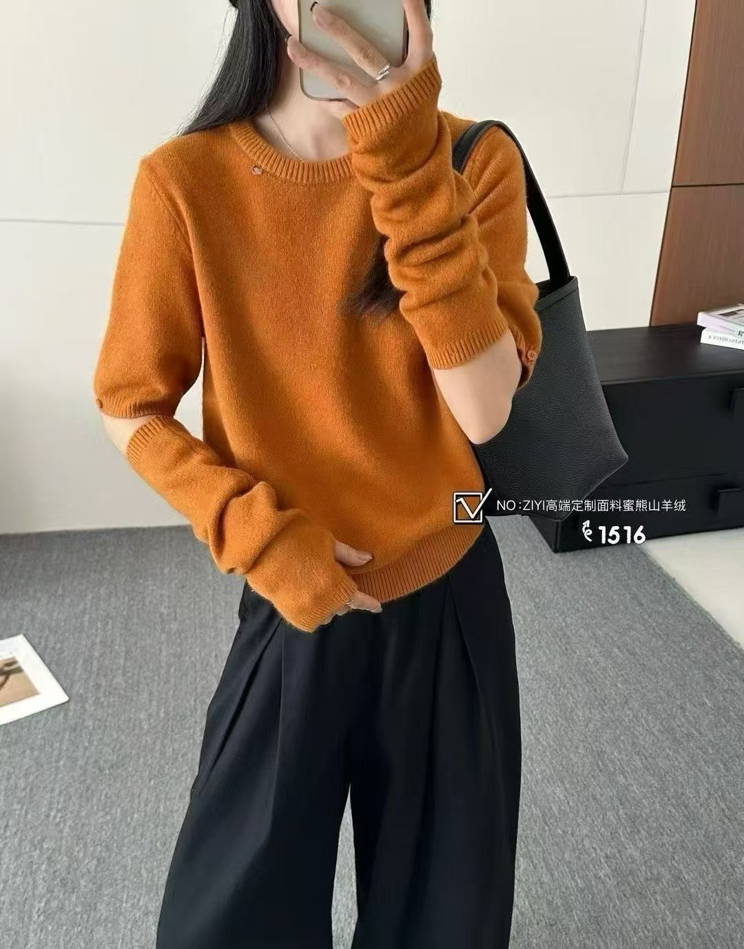 韩系法系时尚潮流慵懒毛衣针织衫女装