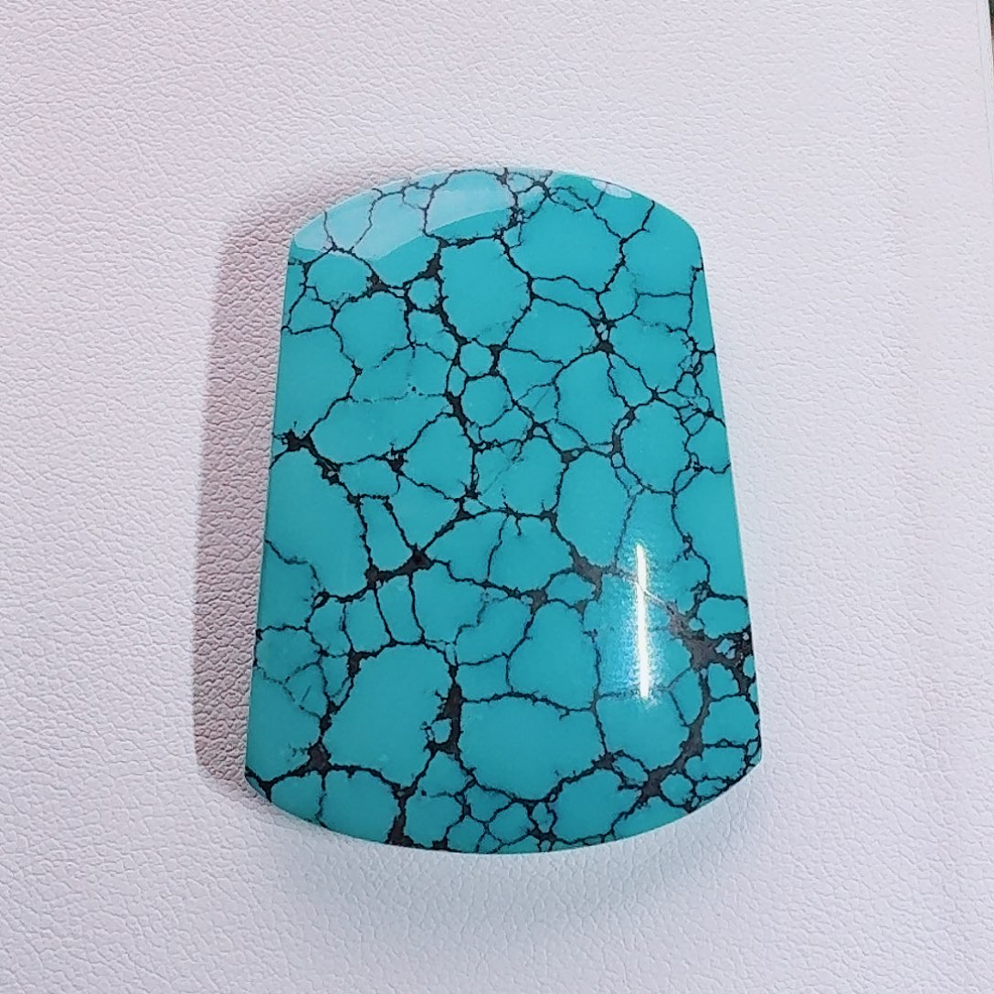 绿松石未镶嵌珠宝奇石天然水草纹无事牌