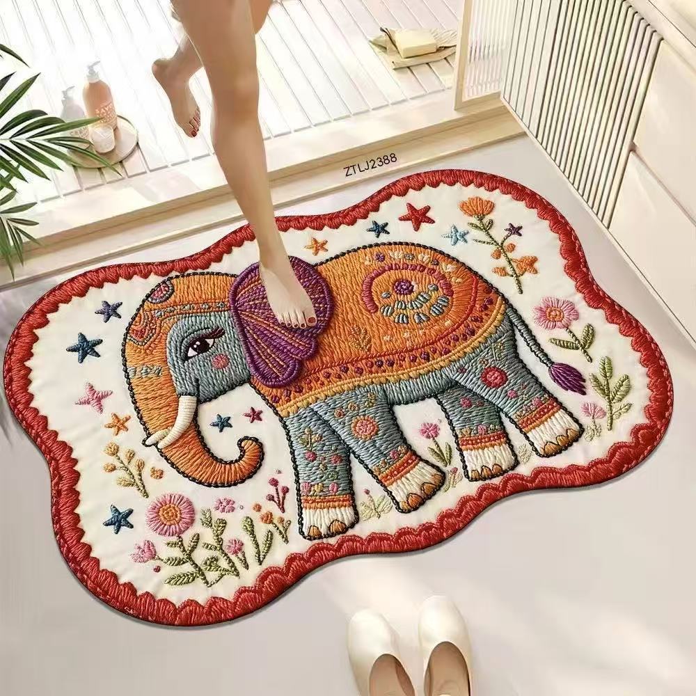 硅藻泥防滑地垫---大象60*90