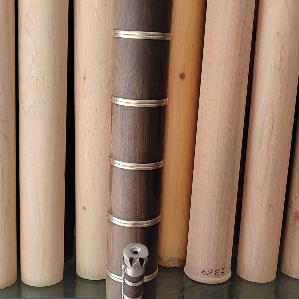 高档黑柏木水烟筒大号高78.5公分，外口径8.8公分，内口径7.5公分