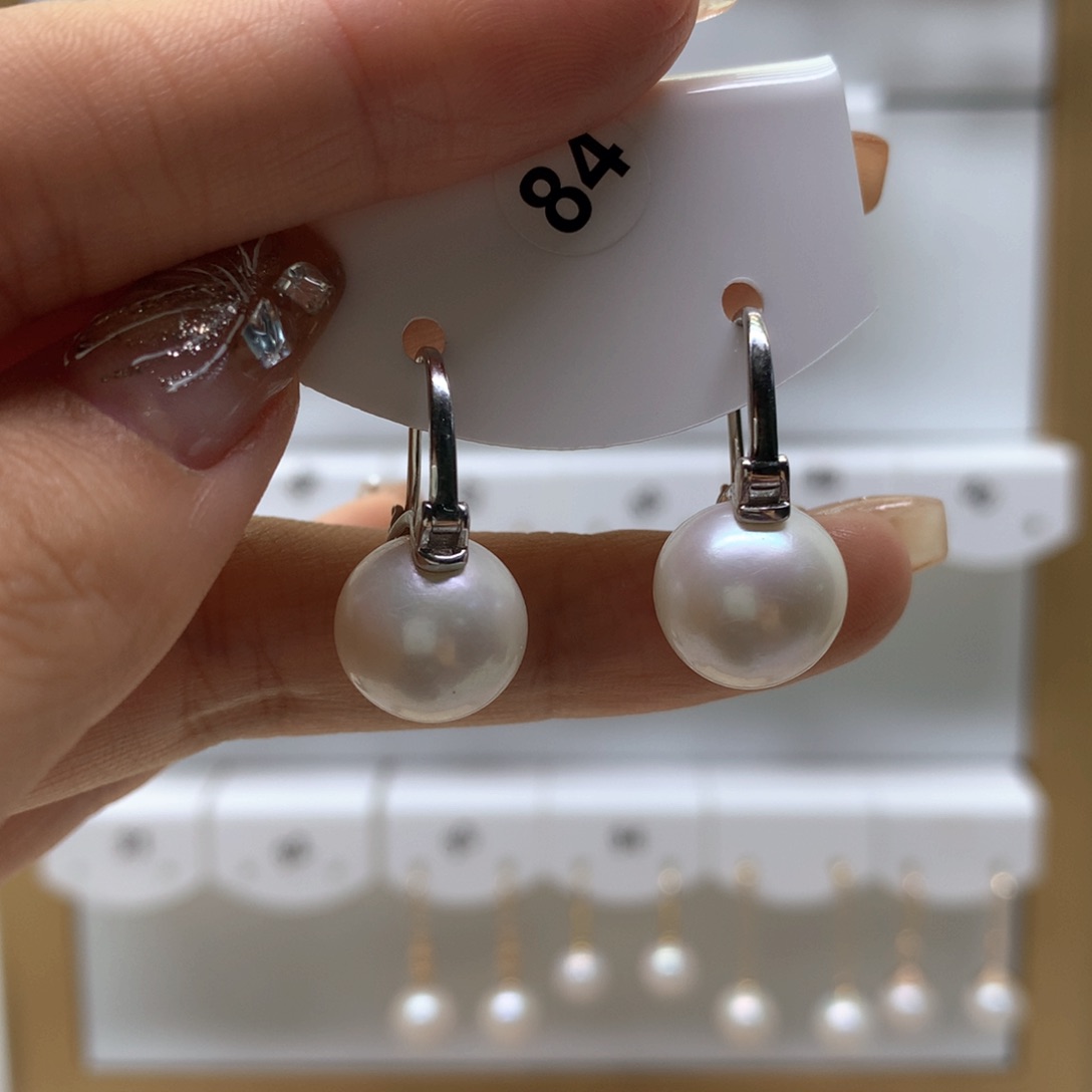 淡水珍珠耳饰银S925镶嵌