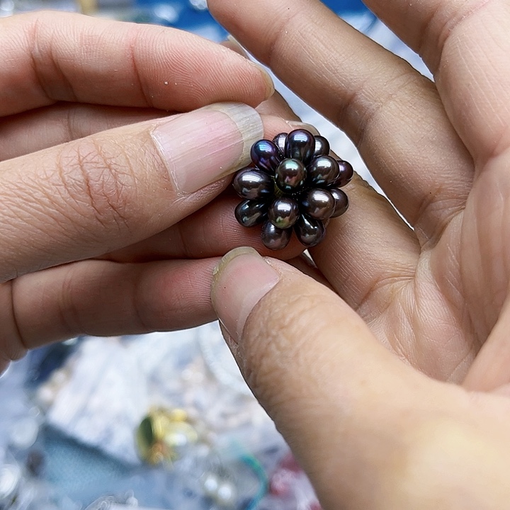 淡水珍珠胸饰银S925镶嵌