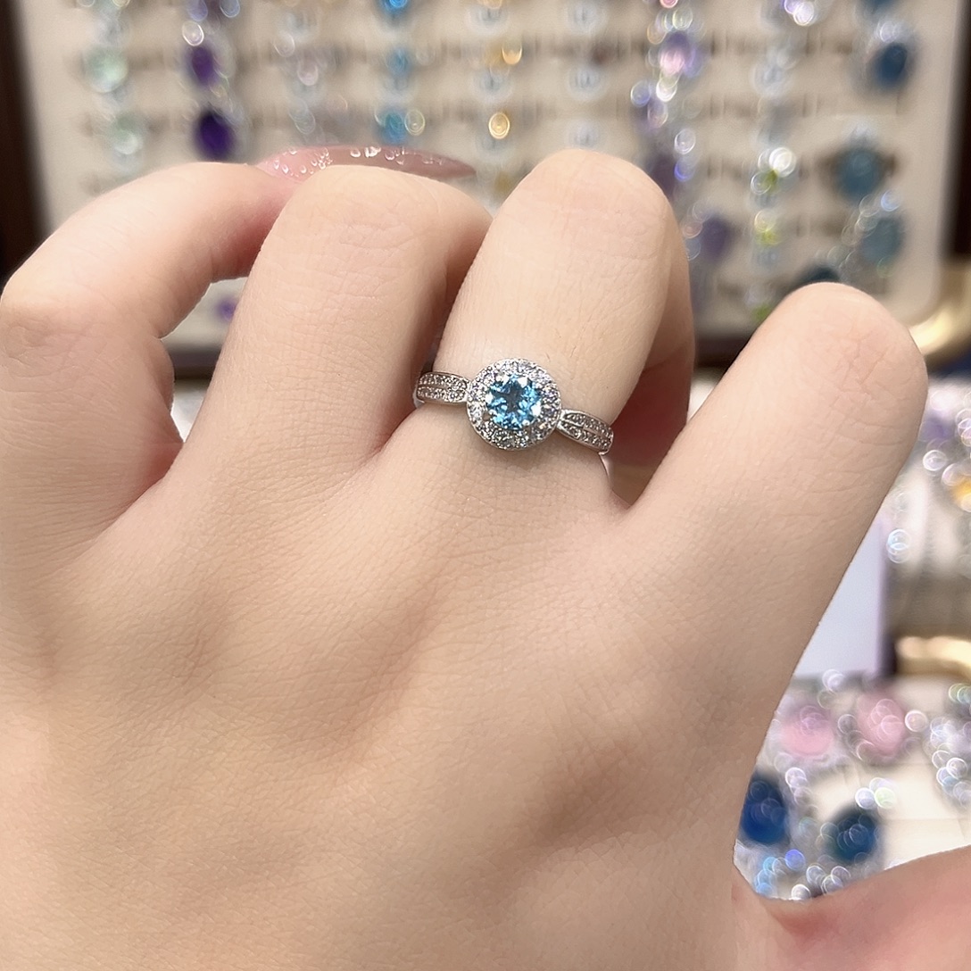 黄晶戒指银S925镶嵌