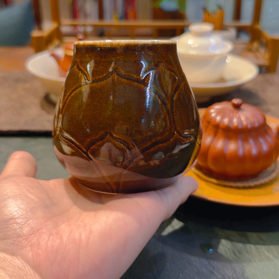 微瑕建水 酱定双色釉 全手 300ml