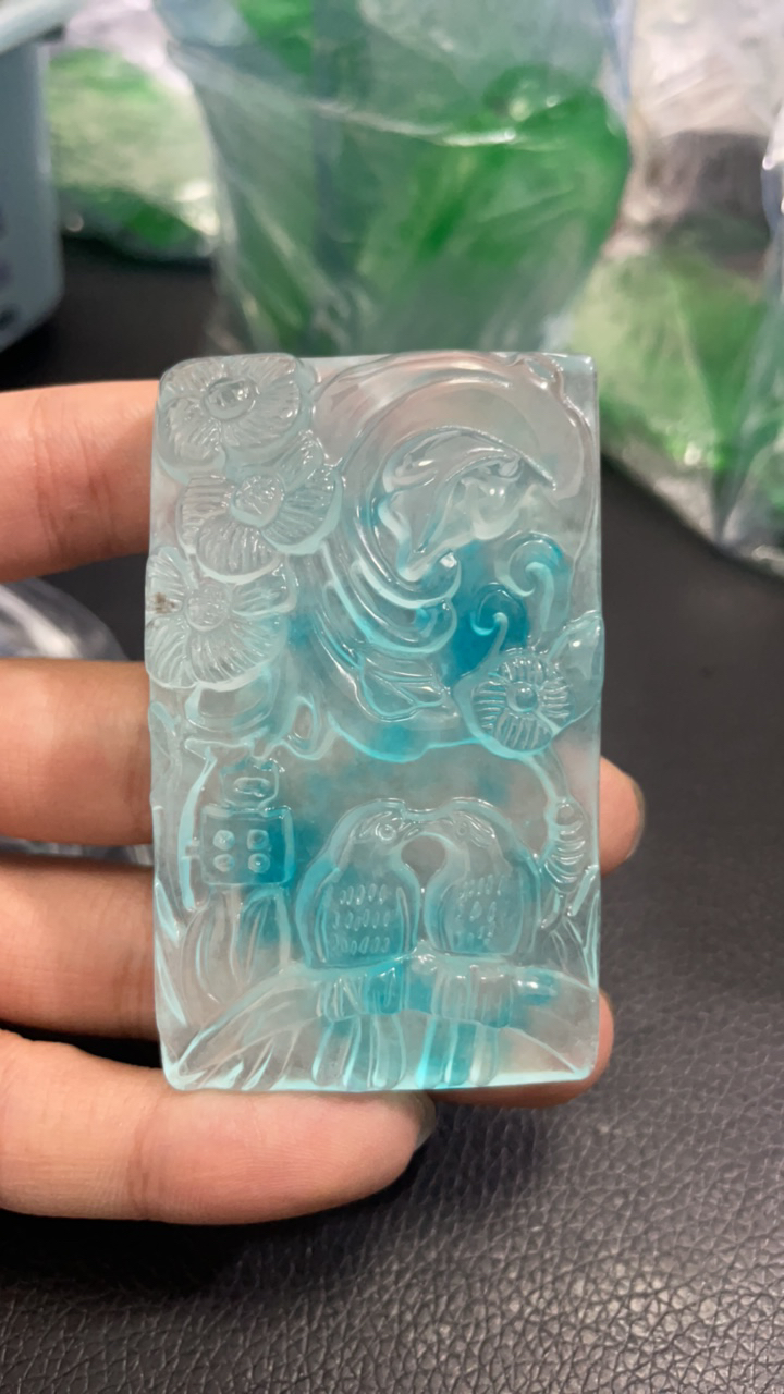 498  富贵花开吊坠牌