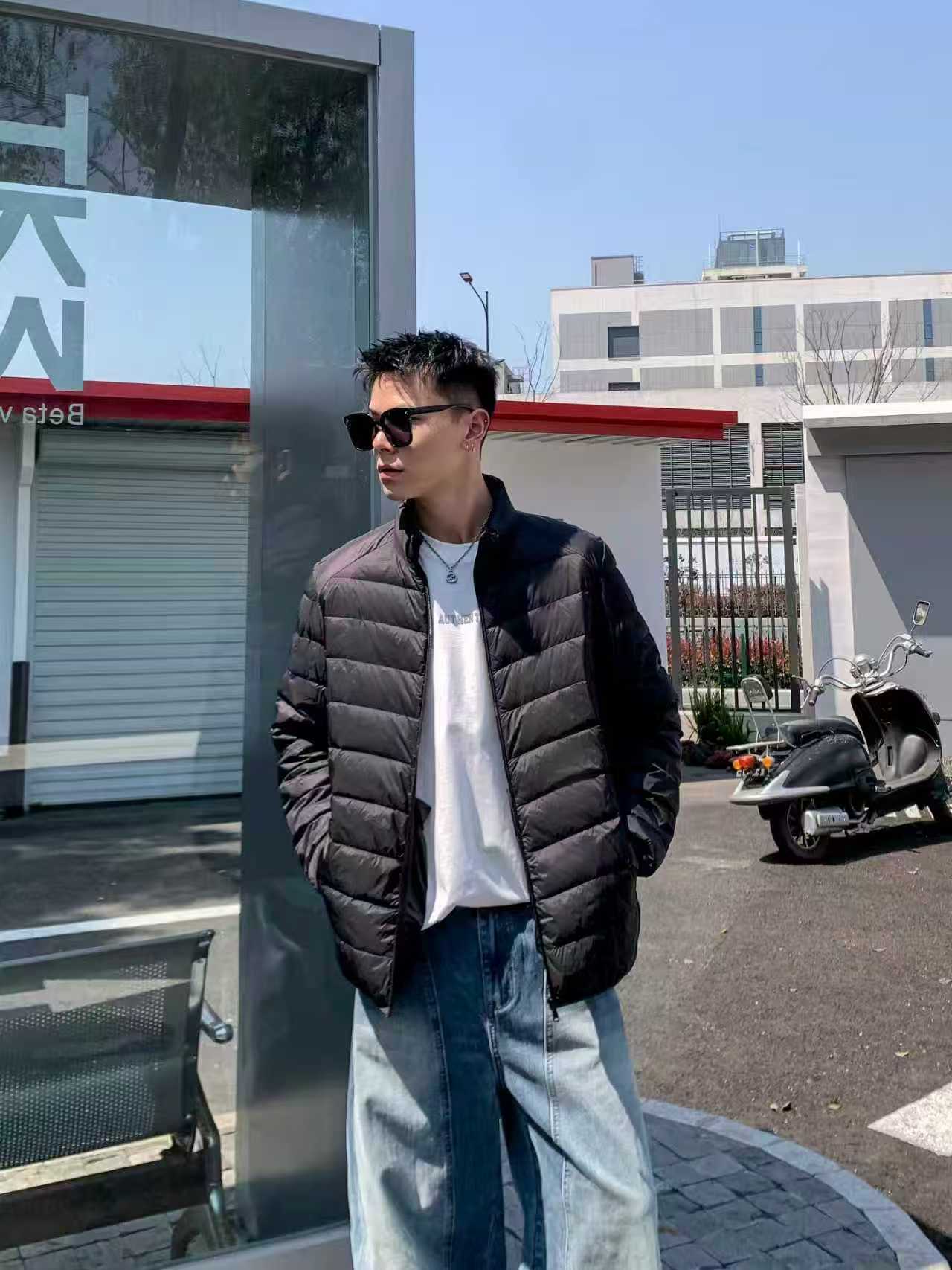 保暖常规款立领正肩袖短款外套轻薄时尚男装