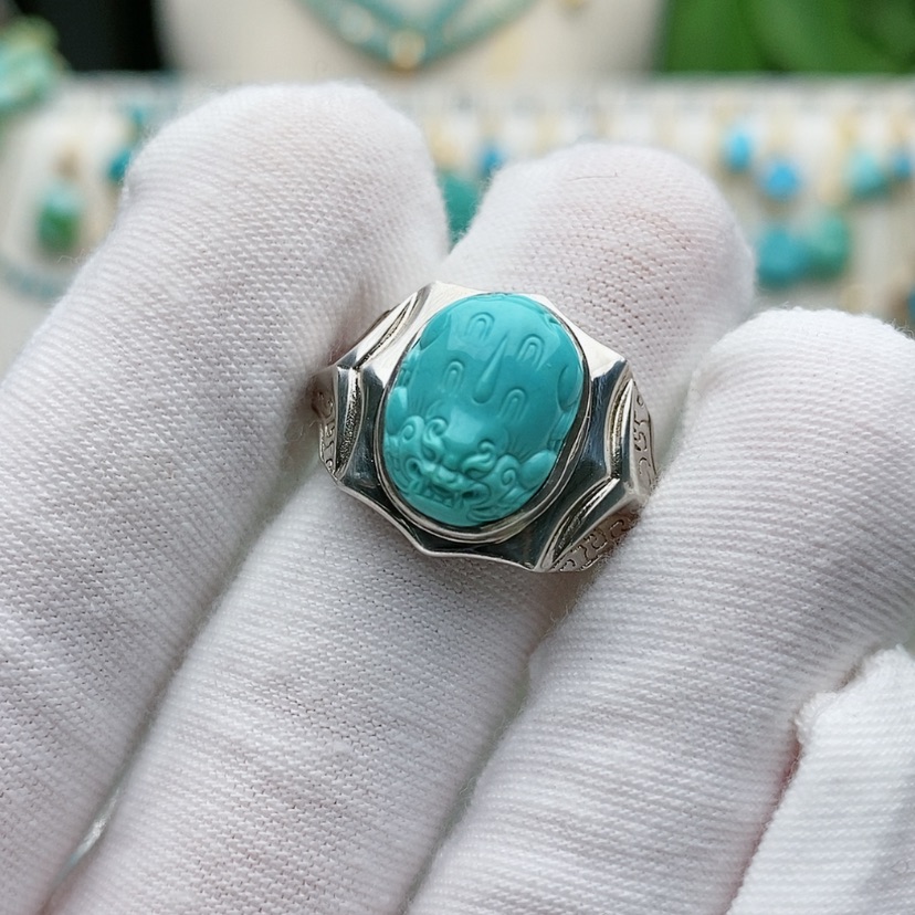 【闪购商品】绿松石原矿绿松石银S925镶嵌爆**鸟