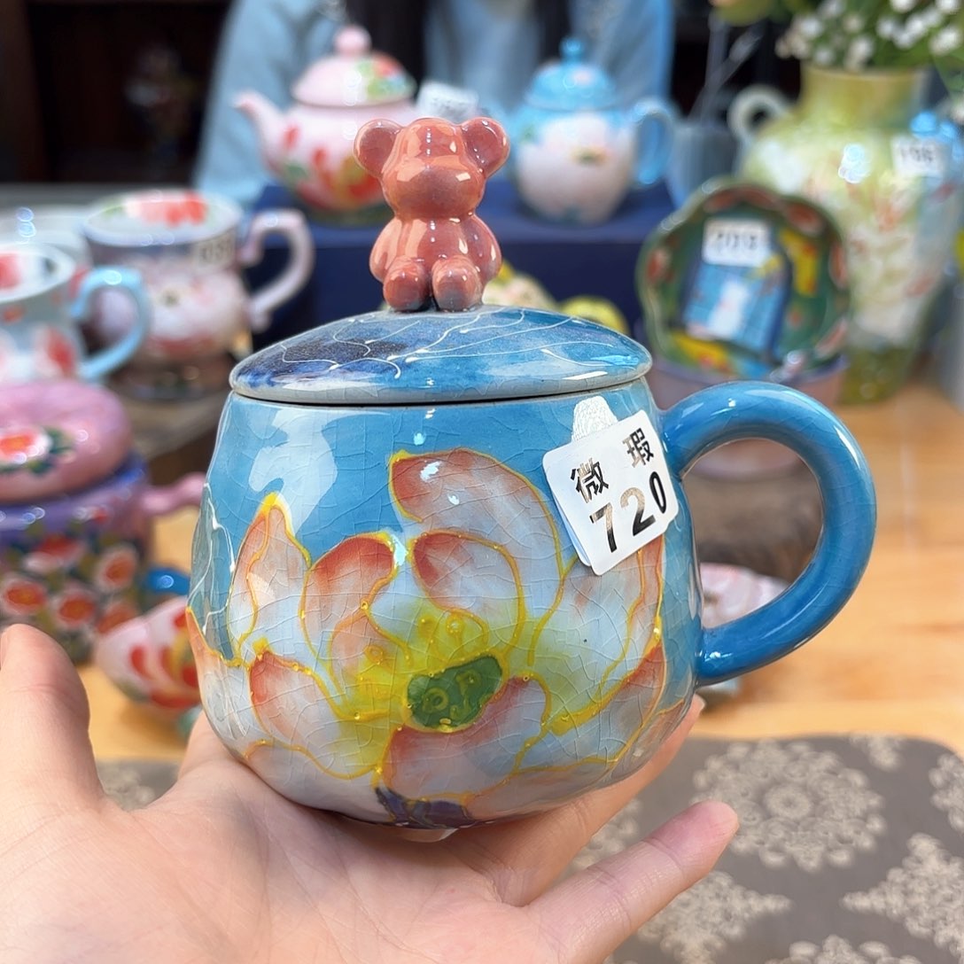 景德镇手绘高温釉下彩陶瓷茶具