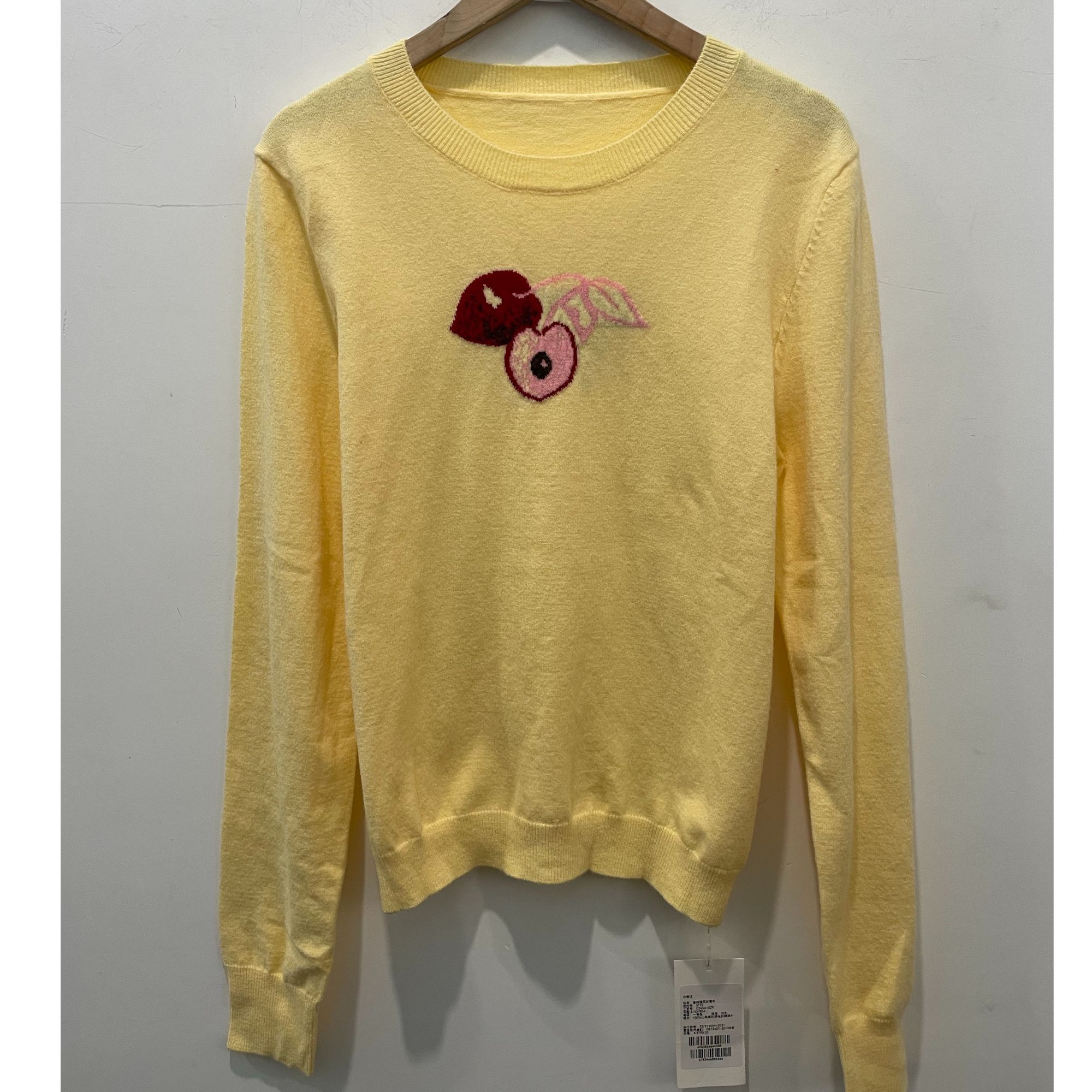 Y020 【简一一专属】黄色圆领套头长袖针织衫休闲百搭