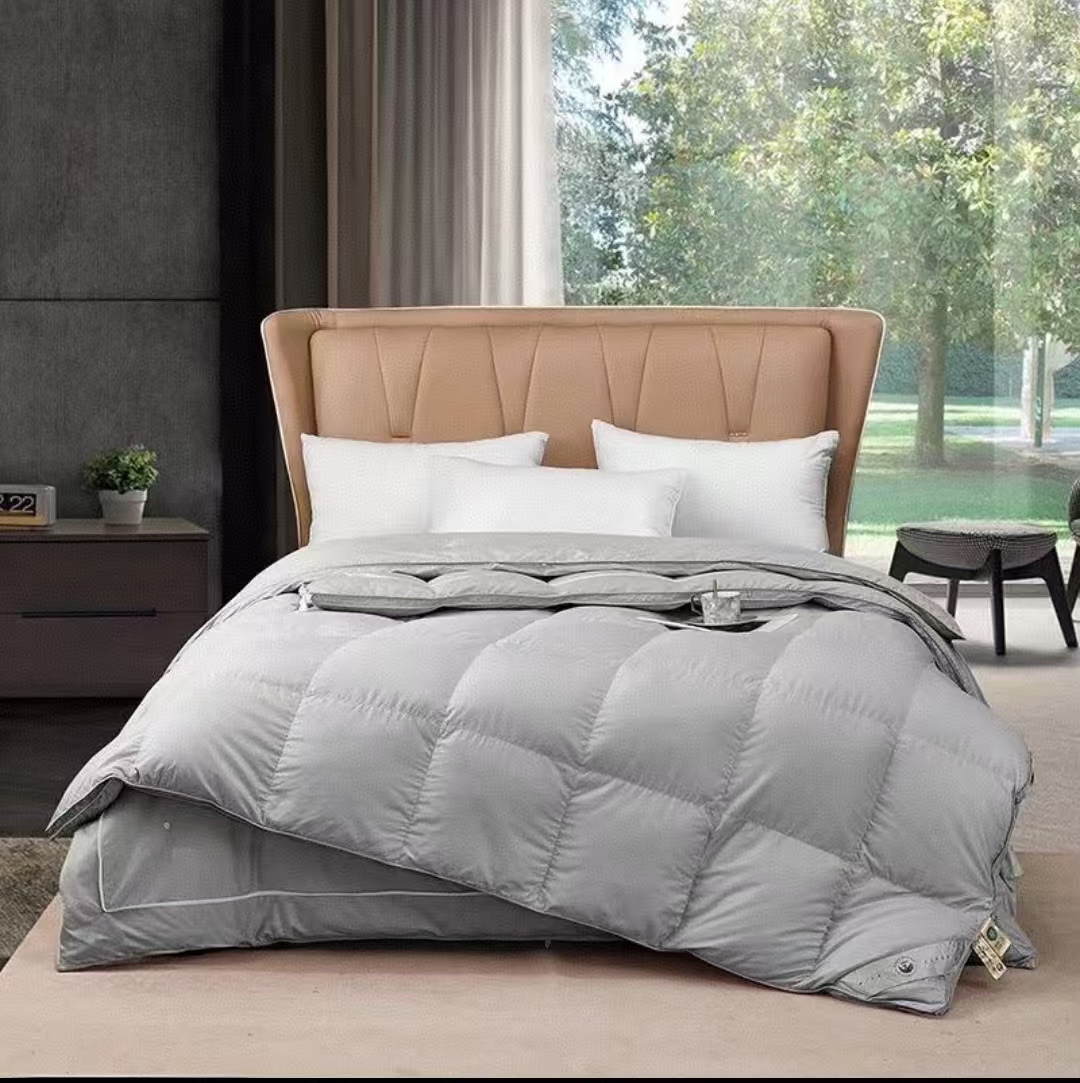 现场充绒95白鹅绒吊吊绒柔赛斯160s字母被超柔高档酒店加厚被子