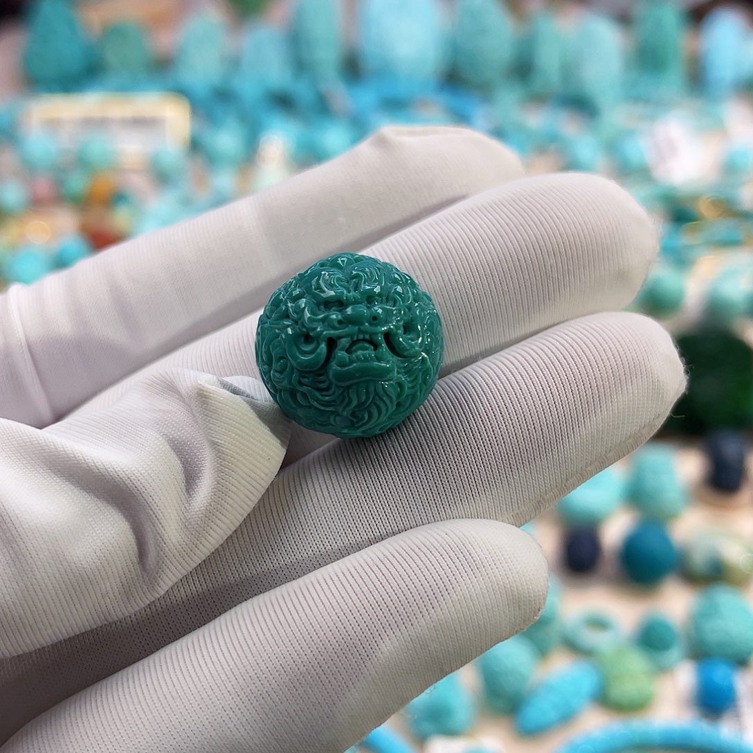 绿松石珠宝奇石未镶嵌15mm