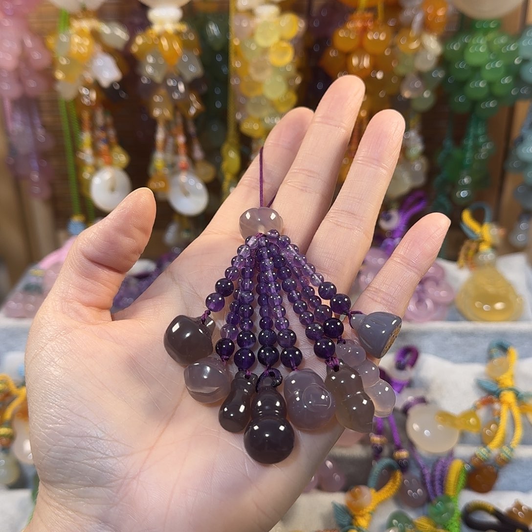 @***粥玛瑙/玉髓未镶嵌手机挂件