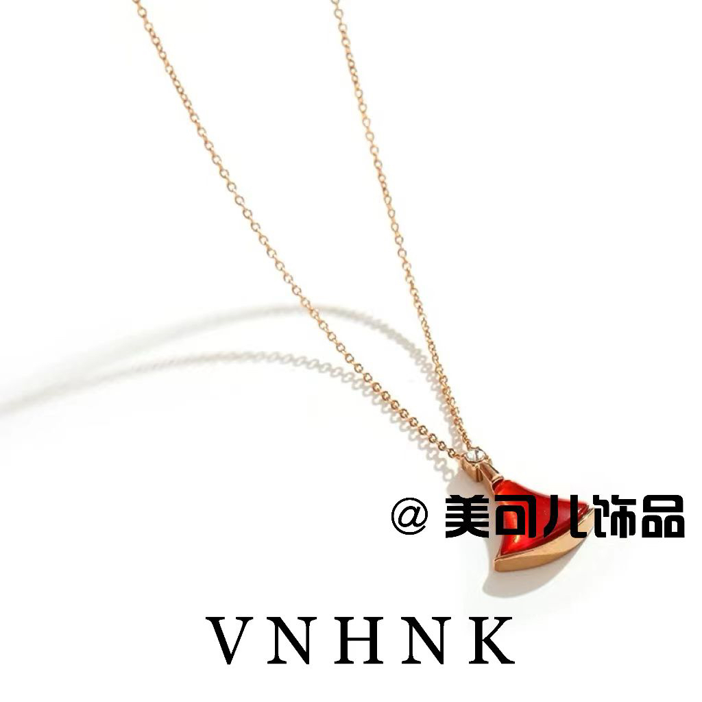 钛钢项链 美可儿   T721   玫瑰色（46cm）时尚气质百搭项链