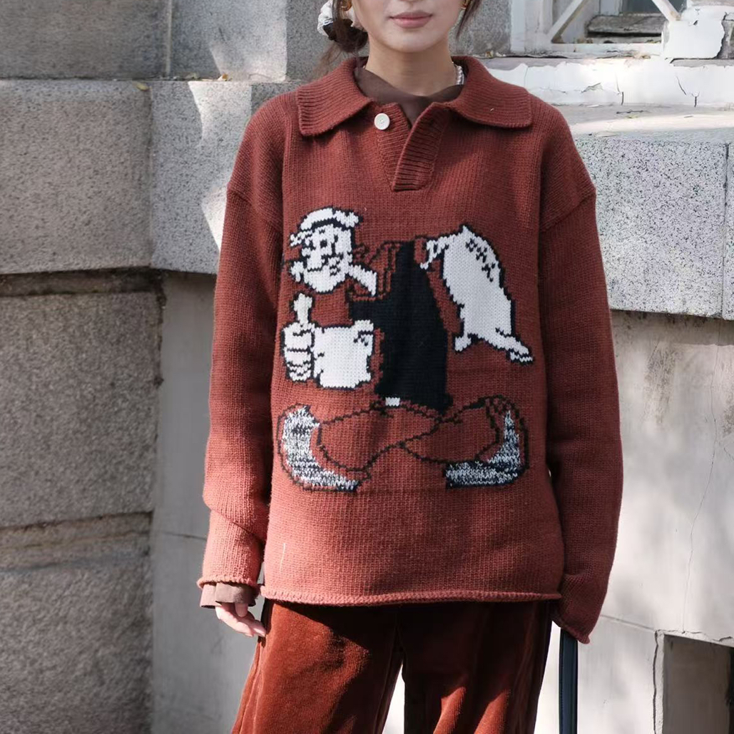 6751大力水手宽松毛衣he