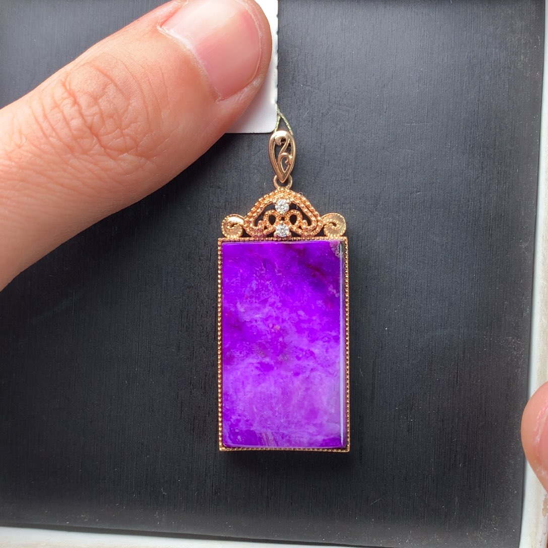 苏纪石（舒俱来）18K金镶嵌吊坠