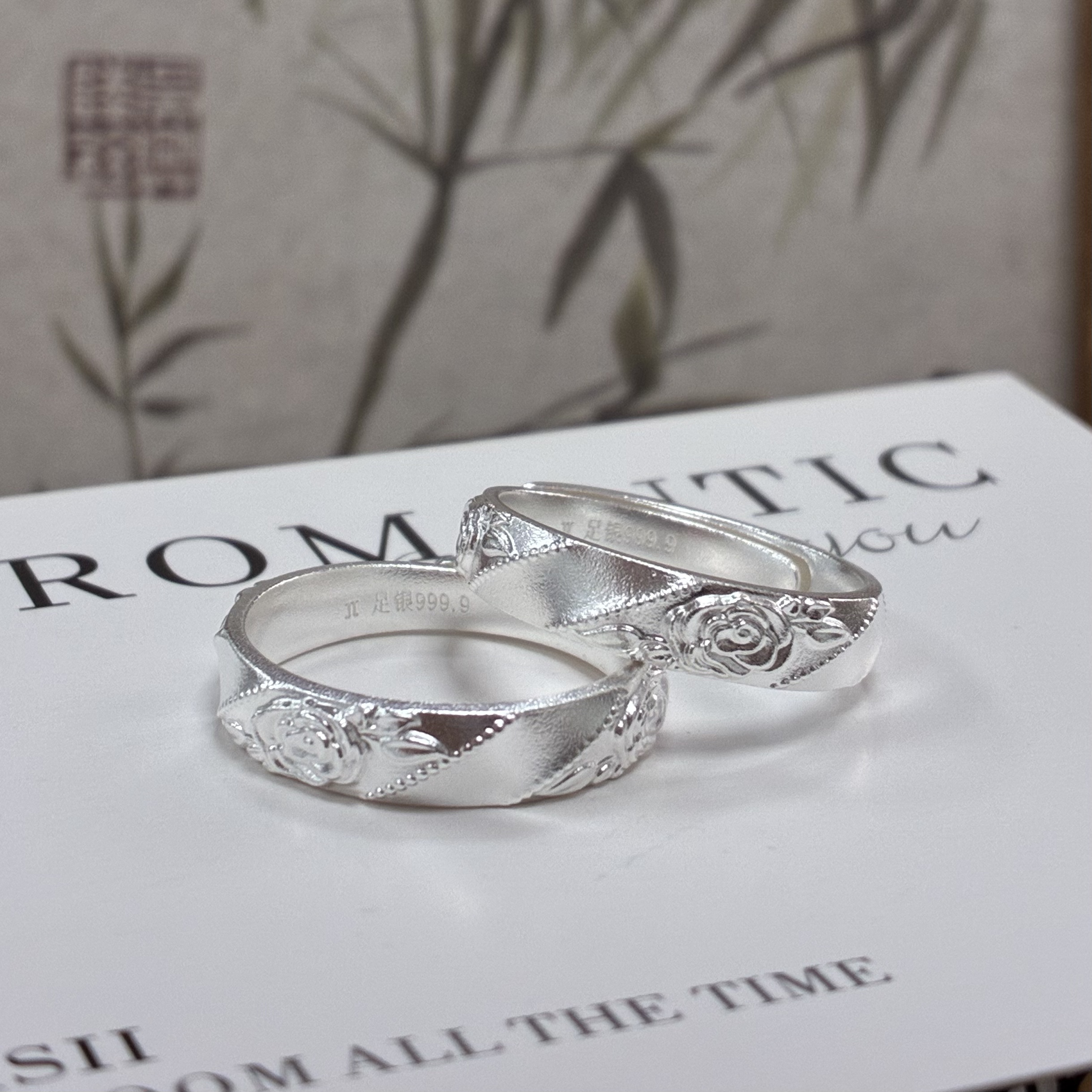君派 足银戒指 【玫瑰花】足银999.9活口精致轻奢小众高级感戒指