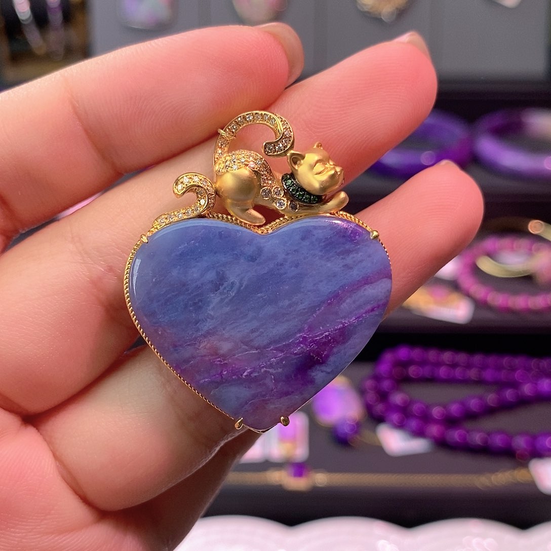 苏纪石（舒俱来）18K金镶嵌吊坠(不含链)