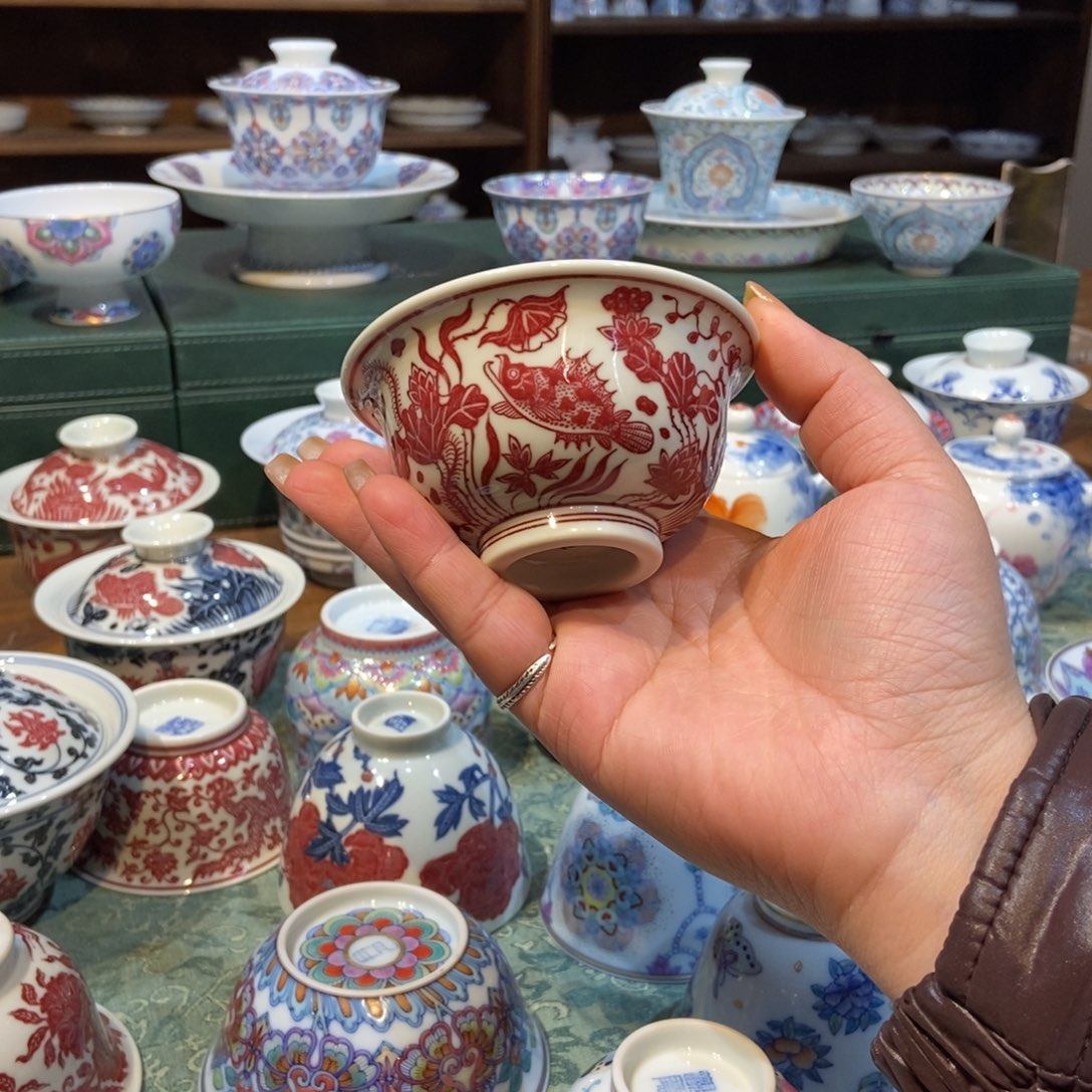 杯正绎堂全红鱼藻中号压手