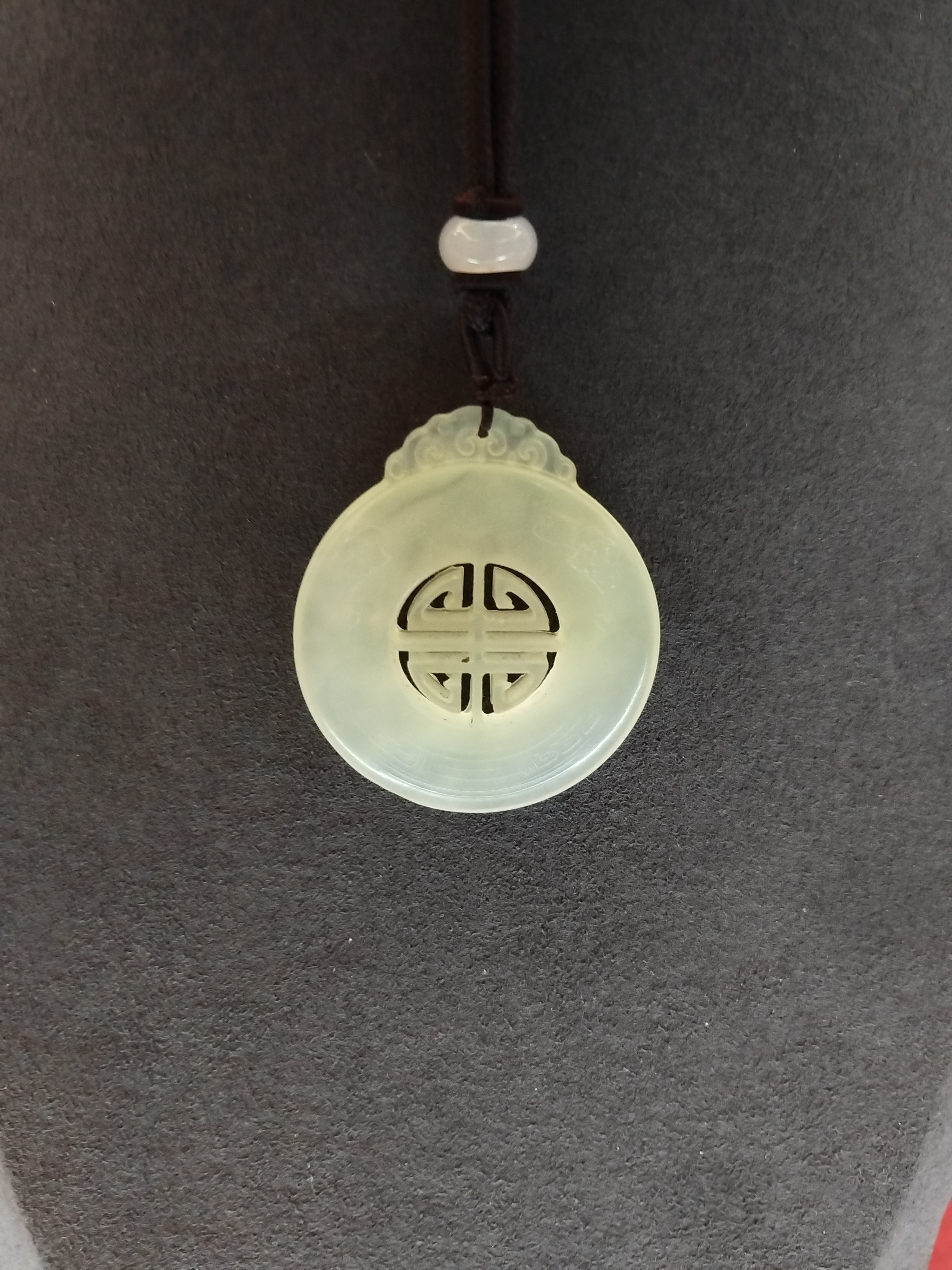 刘总宠粉天然蛇纹石玉双喜牌3