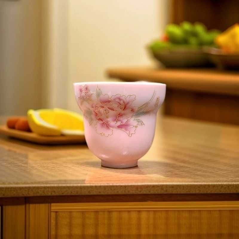 葫芦女士品茗陶瓷功夫粉色茶具杯子茶盏主人茶杯单杯高档ZHTJ0041