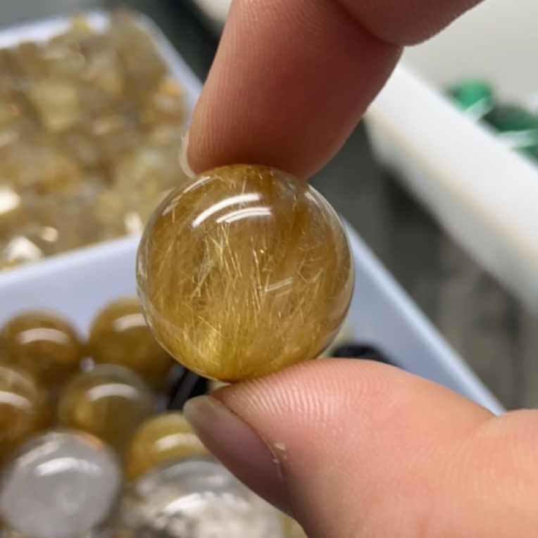 非金属仿水晶手链 天然极品顺发金发晶单珠