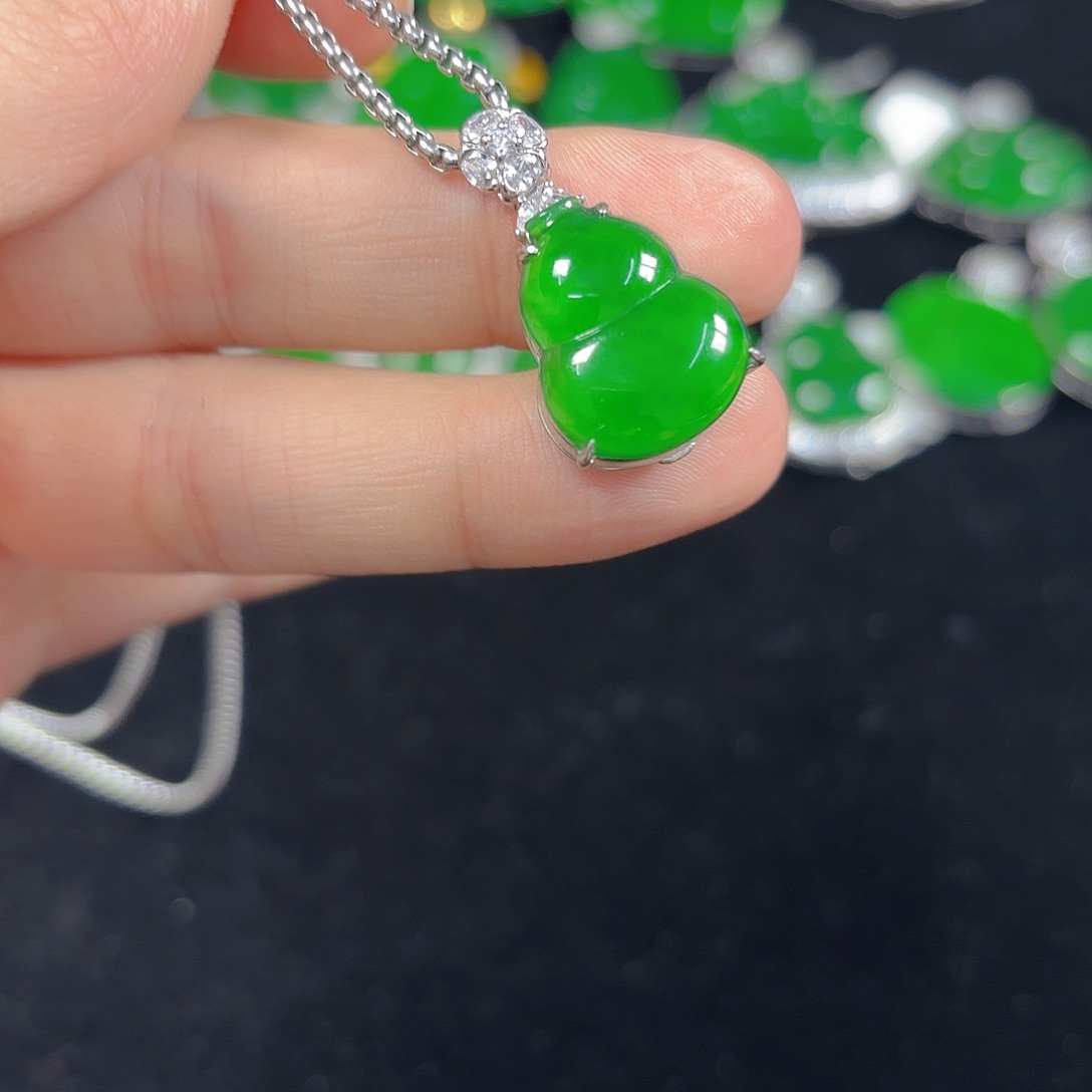 翡翠银S925镶嵌吊坠(不含链)