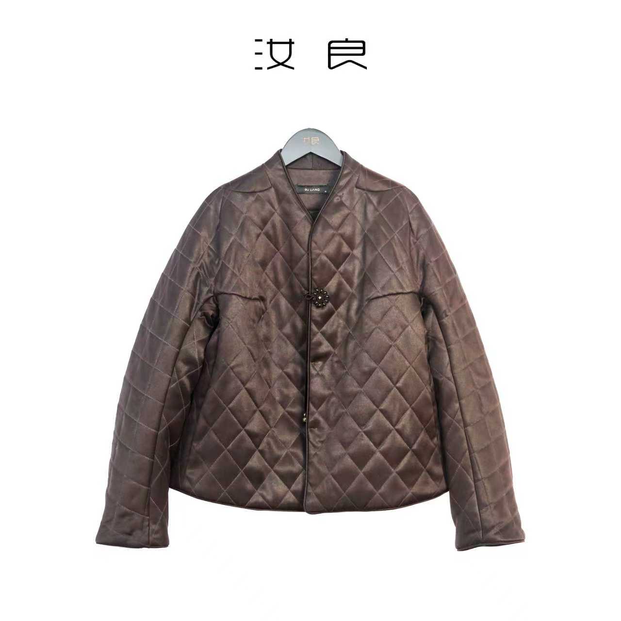 小V领廓形短装棉衣