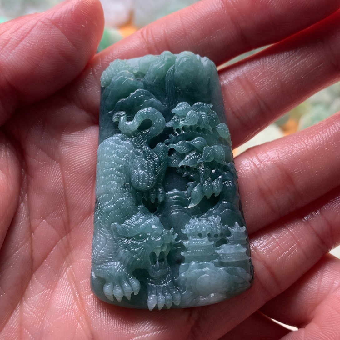 定制翡翠未镶嵌虎啸山河