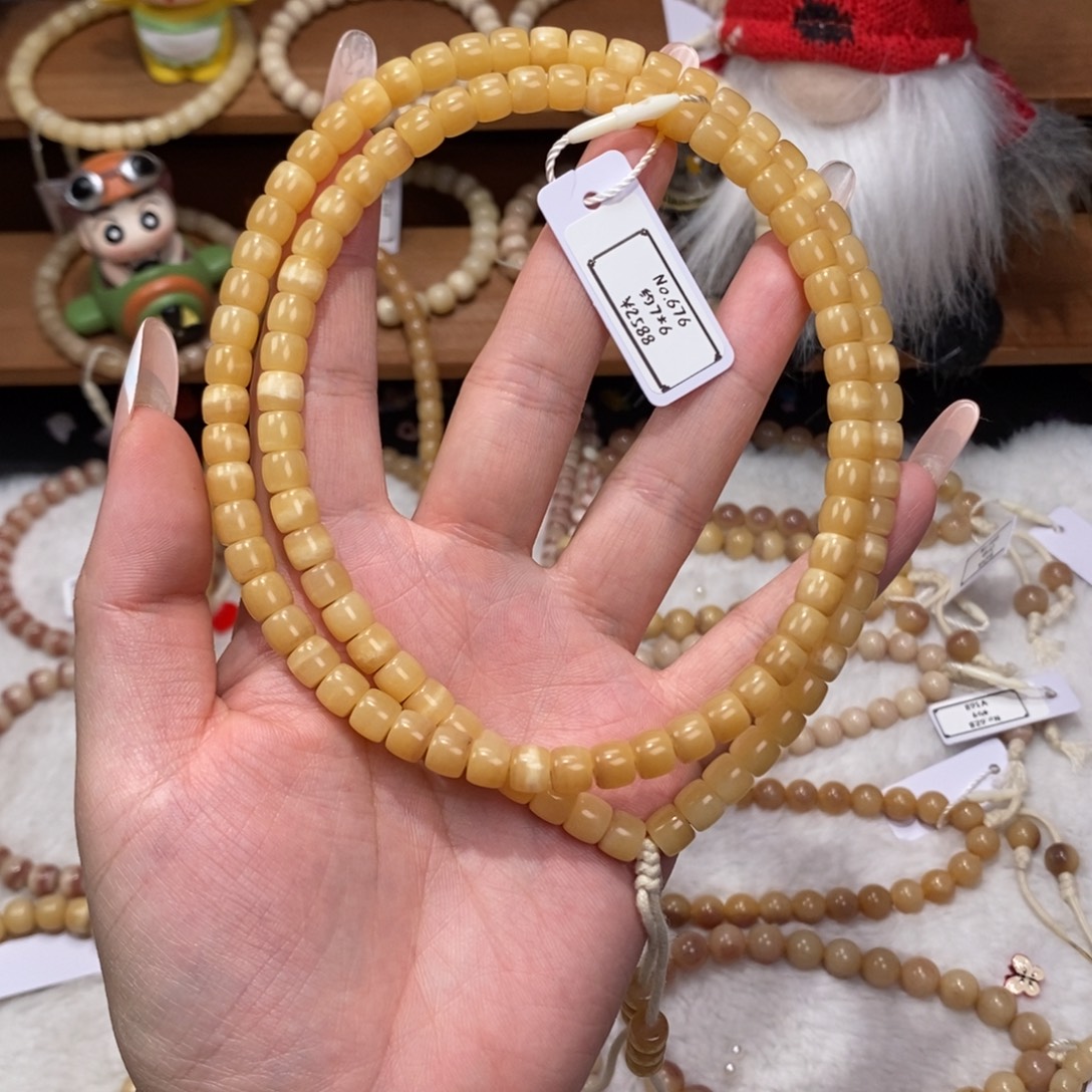不***心手串/手链驼骨676老老老料黄白花108补差价