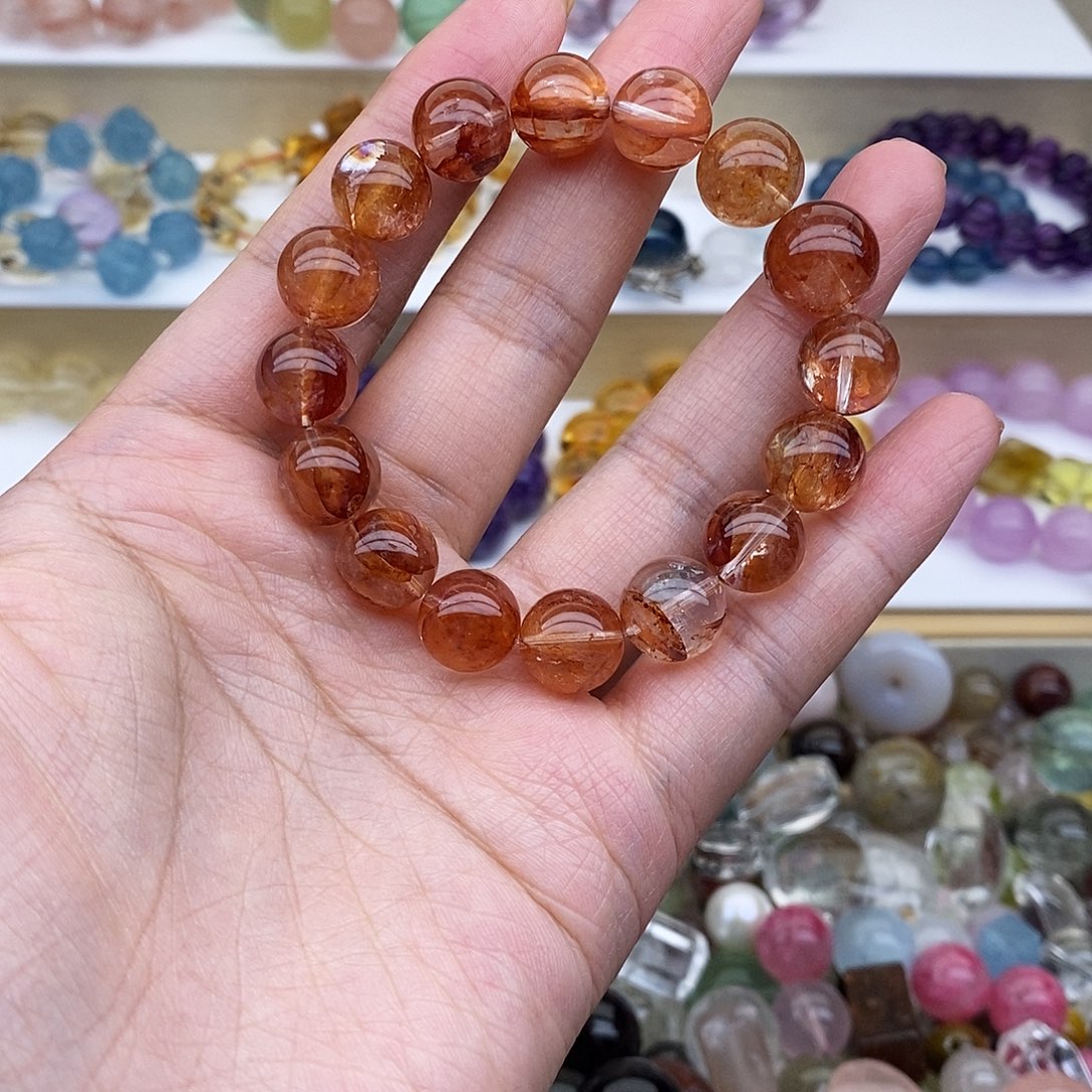 未镶嵌手链水晶红胶花