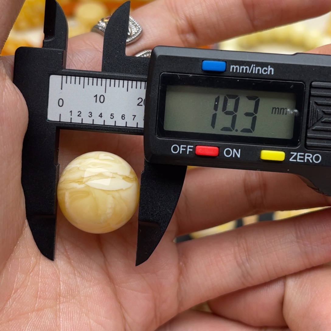 琥珀未镶嵌裸石蜜蜡圆珠静