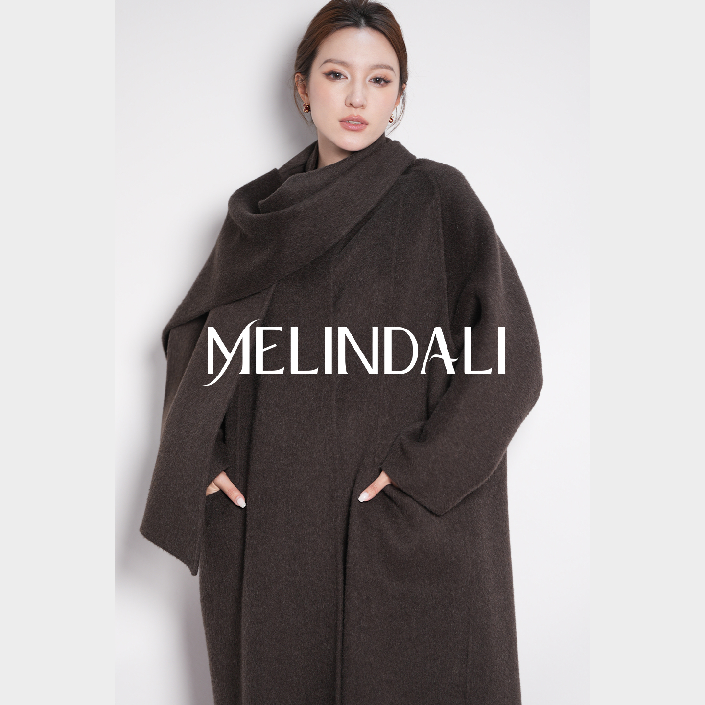Melinda Li【漫步康鹏】法式绵羊毛羊驼毛定染色双面呢毛呢大衣