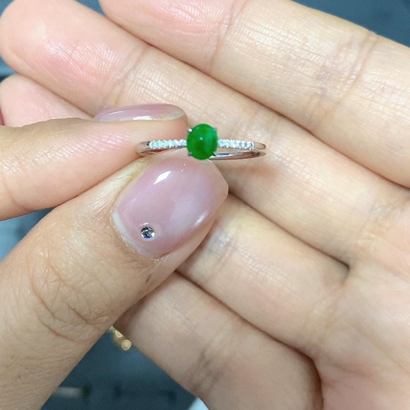 【闪购商品】翡翠戒指18K金镶嵌戒指