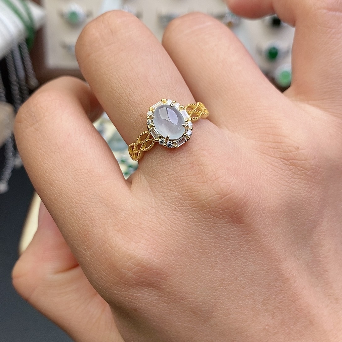 翡翠银S925镶嵌戒指