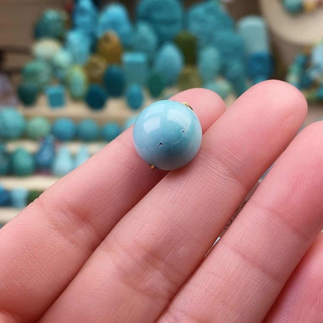 绿松石珠宝奇石未镶嵌13mm