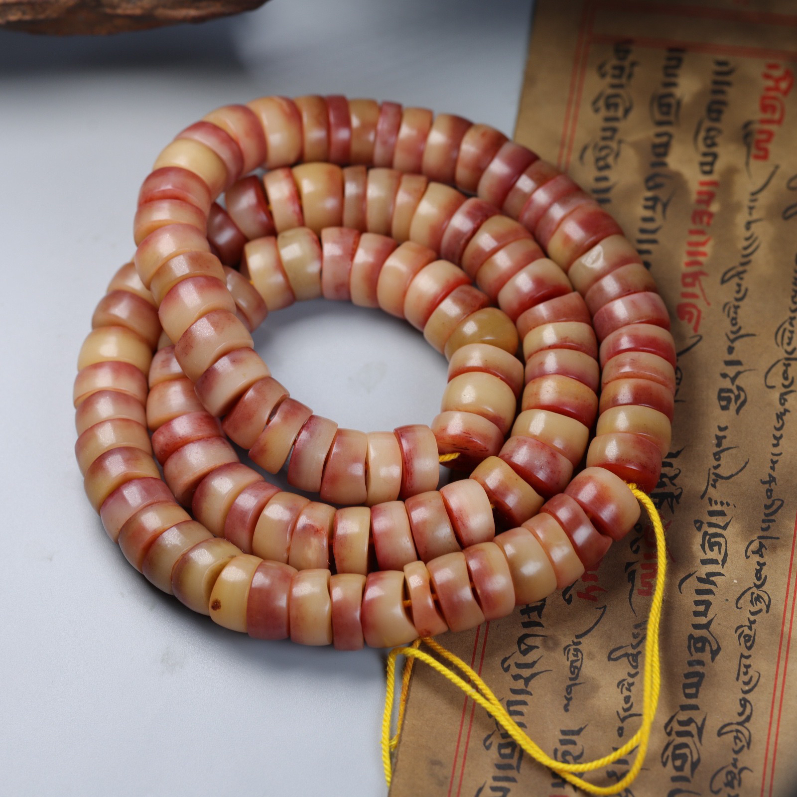 合金手链 玉化驼骨算盘珠桶珠随型大肠珠108颗文玩手链饰品手串