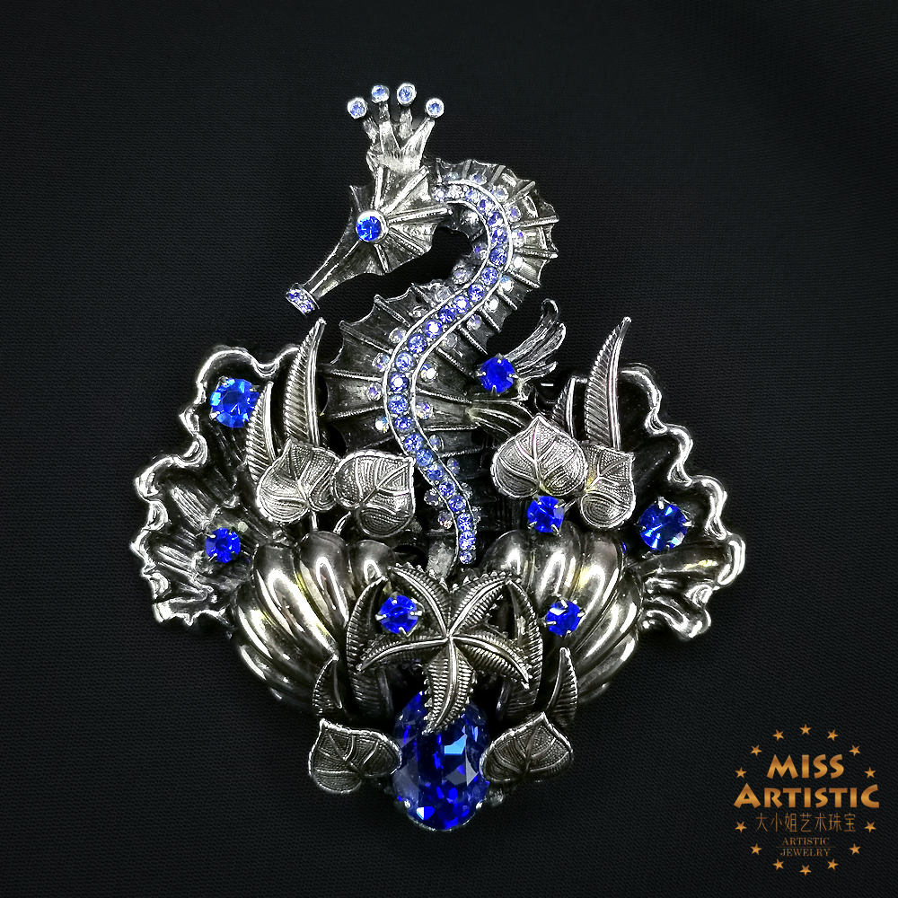 欧美大神原创高定海马胸针[259-125]