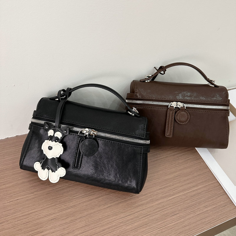 SHEENSEA欧货2025新款植鞣牛皮手提饭盒包真皮复古百搭单肩斜挎包