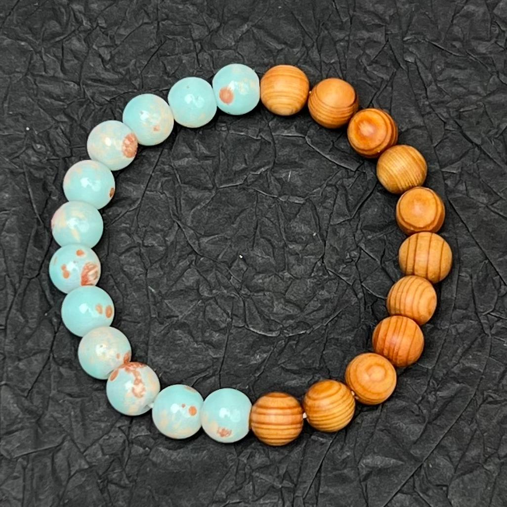 S0654 崖柏拼色单圈手串 无礼盒