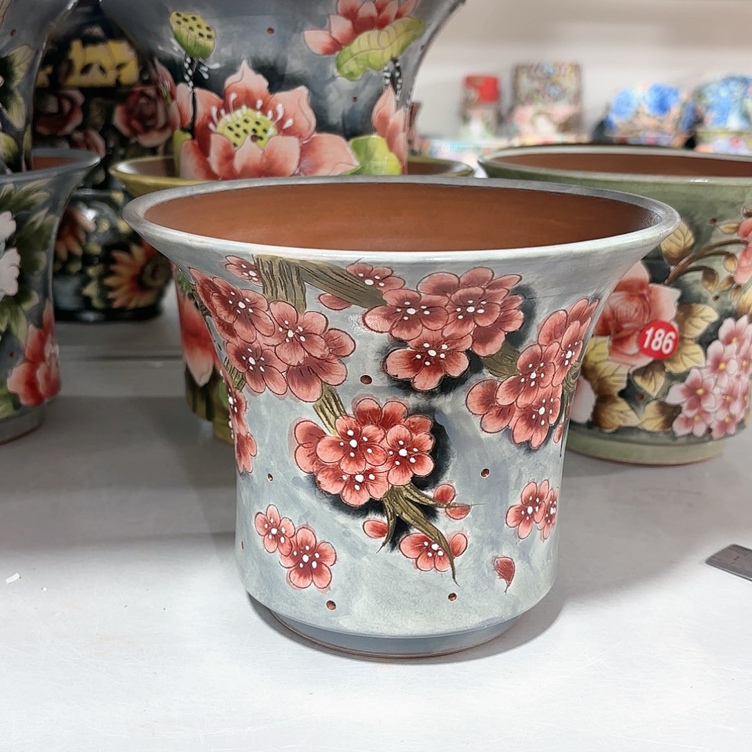 紫砂花盆手工花盆默认微瑕18/15